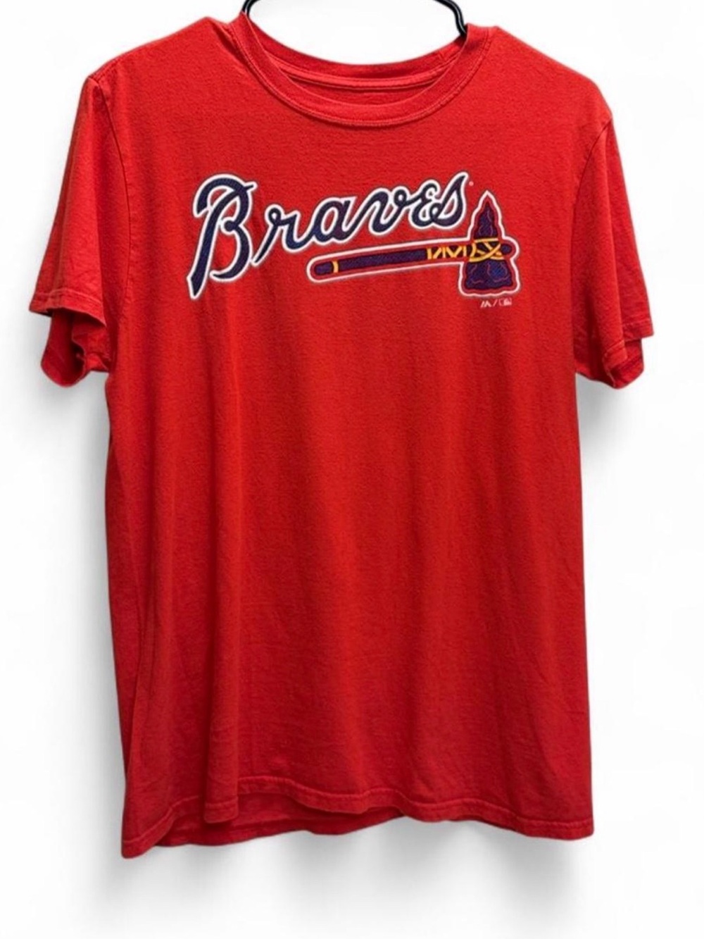 Majestic Atlanta Braves Ronald Acuna Jr 13 T Shirt Red Jersey Tee Men Medium